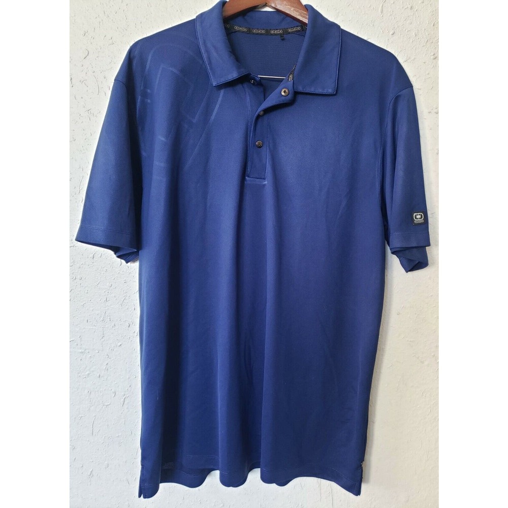 OGIO GOLF‎ MENS POLO SHIRT XL BLUE Logo Moisture Wicking Outdoor Sport